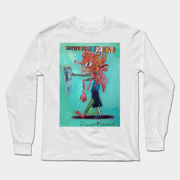 Zombie friend Long Sleeve T-Shirt by diegomanuel